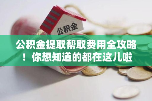 福建公积金提取帮取费用全攻略!你想知道的都在这儿啦 福建公积金提取帮取费用全攻略!你想知道的都在这儿啦