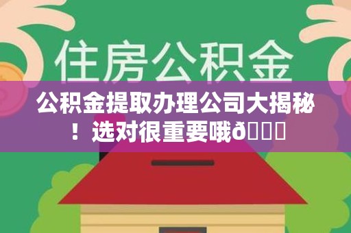 福建公积金提取办理公司大揭秘！选对很重要哦😎